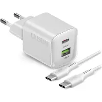 SBS -laddare 20W 1c + 1a vit med kabel 1,5 m vit