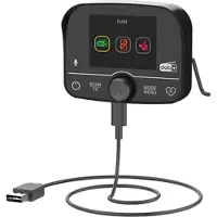 Mtp Products C9 DAB+ digitalradiomottagare för bil - Bluetooth 5.0, pekskärm, USB-C, FM-sändare och AUX-utgång - Svart