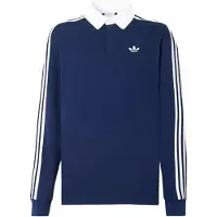 Adidas Originals T-shirt '3-Stripes Rugby Longsleeve' mörkblå / vit