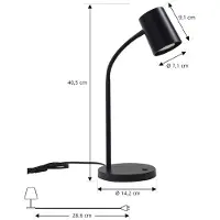 LINDBY Bordslampa , Radka, Svart, Arbetsrum / hemkontor, Plast, Modern