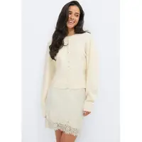Gina Tricot  - Knitted loungewear cardigan - koftor & cardigans - Vit - XL - Dam