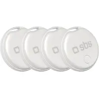 SBS Track My Circle-lokalisator, kompatibel med Apple Find My, 4-pack – vit