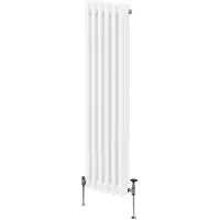 MonsterShop Traditionell Vertikal Radiator med 2 & 3 Kolumner Modern Centralvärme Element Antracitgrå Svart Vit Kolstål Väggmonterad Kök Vardagsrum Badrum