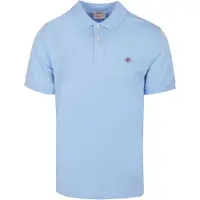 Gant för män. 2210 Piké pikétröja Regular Fit Shield blå (XXL), Casual, Bomull, Klassisk, Kort ärm