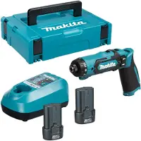 Makita Skruvdragare DF012DSJ; 7,2 V; 2x1,5 Ah batt.