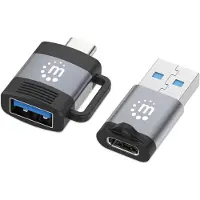 Manhattan USB 2.0 Adapter [2x USB 3.2 Gen 1 A hona (USB 3.0), USB 3.2 Gen 1 B hona (USB 3.0) - 2x USB 3.2 Gen 1 kontakt C (USB 3.0) , USB 3.2 Gen 1 A hane (USB