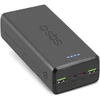 SBS Powerbank 30000 mAh USB-C USB-A - svart
