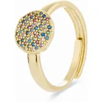 Luxenter ring med multfärgad zirkonia i 18K gult guld - Cuix