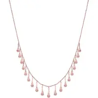 Luxenter Muince zirconia geal le pléascadh óir rós 18k - Yaferth