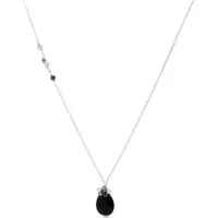 Luxenter adak-halsband tillverkat av metallegering och rodiumpläterad onyx