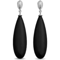 Luxenter adak örhängen i 925 sterling silver och onyx med rodiumpläterad yta