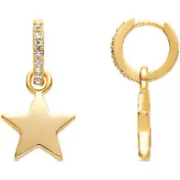 Luxenter Star Star örhängen med skinande zirkon, 18 kt guldfinish