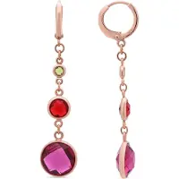 Luxenter Earrings i Miotal Alloy agus Multicolor Zirconia críochnaithe i 18k ardaigh ór - Huis