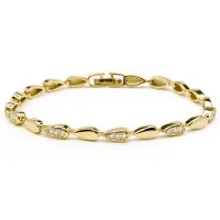 Luxenter Bráisléad zirconia le gearradh iontach le bailchríoch óir bhuí 18k - Tanal