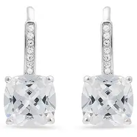 Luxenter mathzi-örhängen i 925 sterling silver och rodiumpläterad blank yta med kubiska zirkoner