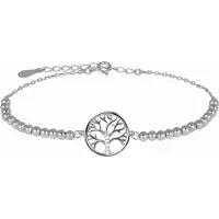 Luxenter Tree of Life-armband i 925 sterling silver och glänsande zirkonia med rodiumpläterad yta