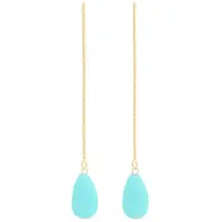 Luxenter Örhängen - ZOQOYI - Sterling silver 925 - 18 karats guldpläterade - Turkos - Dam turkos