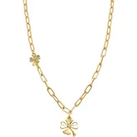 Luxenter Blomma halsband i glänsande zirkonia, 18k guldfinish