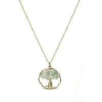 Luxenter Halsband budleia tillverkat av metallegering och naturlig akvamarin 18K guldpläterad finish