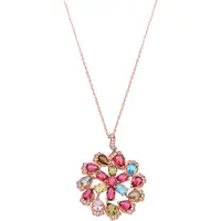 Luxenter Muince i Miotal Alloy agus Multicolor Zirconia críochnaithe i 18k ardaigh ór - Casil