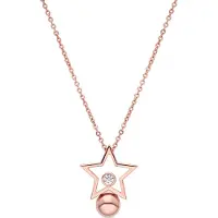 Luxenter Muince zirconia geal le pláta óir rós-órga 18k - Losath