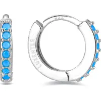Luxenter leofcar 925 sterling silver och turkos rodiumpläterade örhängen