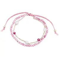 Luxenter athat armband i metallegering och rosa turmalin 18K guldpläterad finish