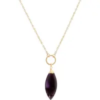 Luxenter ayom-halsband tillverkat av metallegering och naturlig ametist 18K guldpläterad finish
