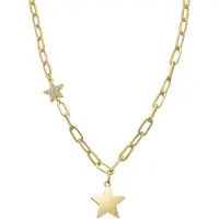 Luxenter Star-halsband tillverkat av glänsande zirkonia, 18k gul guldfinish