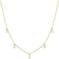 Luxenter Kisain-halsband,tillverkat av glänsande zirkonia,18 karat gul guldfinish