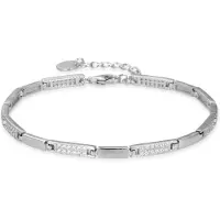 Luxenter kinusi-armband i 925 sterling silver och blank rodiumpläterad zirkonia-finish