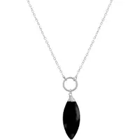 Luxenter ayom halsband i metallegering och onyx, rodiumpläterad finish