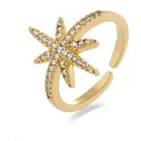 Luxenter Luxenterring med briljant zirkonia i 18K gult guld - Oriok
