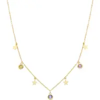 Luxenter Sunah-halsband, tillverkat av flerfärgade zirkonia, 18k guldfinish
