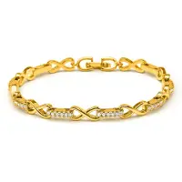 Luxenter Bráisléad zirconia le gearradh den scoth le bailchríoch óir bhuí 18k - Raak
