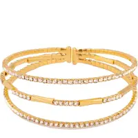 Luxenter Bráisléad zirconia lonrach le bailchríoch óir bhuí 18k - Amlok
