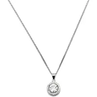 Luxenter legend ädelstenshalsband i 925 sterling silver och glänsande zirkonia med rodiumpläterad yta
