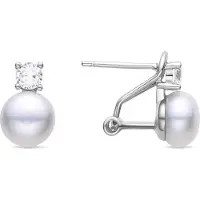 Luxenter 925 Sterling Silver Örhängen med Vit Rhodiumpläterad Pärla - Ohrun