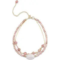 Luxenter ekhao armband i metallegering och champagne zirkonia 18K guldpläterad finish