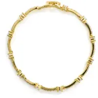 Luxenter Bracelet i Miotal Brilliant agus Cóimhiotal Siorcóine críochnaithe in ór buí 18k - Raydowa