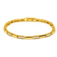 Luxenter Bráisléad zirconia le gearradh den scoth le bailchríoch óir bhuí 18k - Tavli