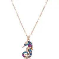 Luxenter cawig-halsband i 925 sterlingsilver och flerfärgade zirkoner med 18 karats roséguldplätering