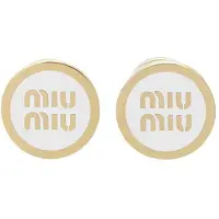 Miu Miu Mode Klassiska Logotyp Metallnit Örhängen Damörhängen Guld 5JO912_2F6T_F0009 Basic Packaging-Box Not Included