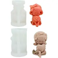 Semoic 2 ST 3D Ros, HjäRtformad Flickljus Silikonform DIY Rose Girl Handgjord Doftljus Gipshartsform