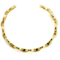 Luxenter Bracelet i Miotal Alloy agus Zirconia Brilliant críochnaithe in ór buí 18k - Hidgi