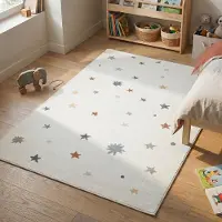Little Olly Tvättbar barnmatta | Ravi Stars flerfärgad hos Volero | 120x170 cm | Polyester | Asymmetrisk | Rektangulär | Låg lugg