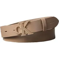 Calvin Klein Full Grain Leather Logo Buckle Belt