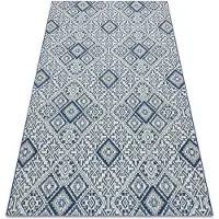 Rugsx Matta COLOR 19247/699 SISAL Kvadrater Diamanter Plates Blå 140x200 cm
