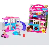 Just Play Barbie Husdjur Drömhus 2-Sidig Lekset, 10-delar inklusive Husdjur och Tillbehör, 1-tums Husdjur, Leksaker för Barn 3+