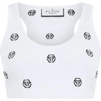 Philipp Plein Ribbed Mini Tank Top Monogram Monogram Monogram